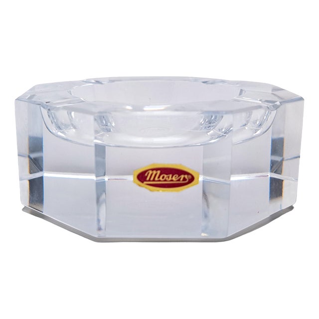 Moser Ashtray in Clear Crystal, 1970s For Sale