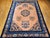 Early 20th Century Art Deco Chinese Rug, Handwoven Wool Pile, Apricot & Navy, Lotus Motif, 8' x 11' For Sale - Image 4 of 18