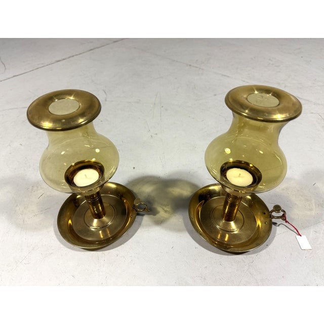 Danish Brass Candleholders from Peter Jensen, 1960s, Set of 2 For Sale - Image 13 of 17