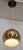 1970s Vintage Ceiling Lamp with Spherical Gold-Colored Metal Shade and White Reflector, 1970s For Sale - Image 5 of 7