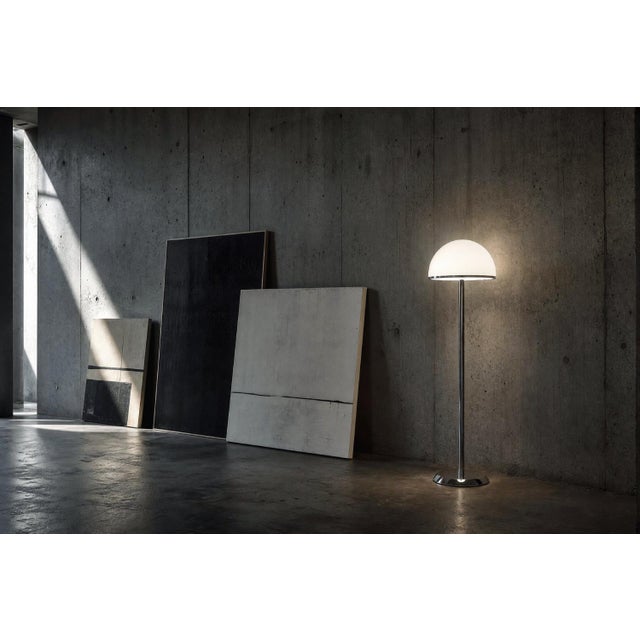 Plastic Vintage Swedish Chrome and White Acrylic Floor Lamp from Nybro Armaturfabrik, 1970s For Sale - Image 7 of 16