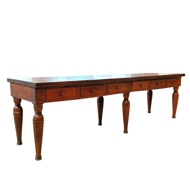 1960s Large Antique 6-Legged Table, Early 1800s For Sale - Image 5 of 6