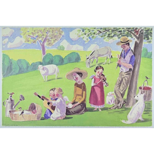 Jan Knap, In the Countryside, Lithograph, 1999 For Sale