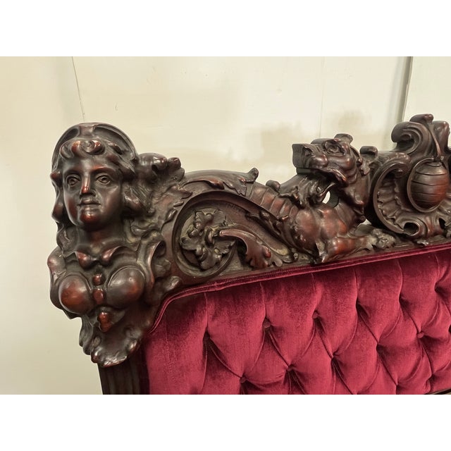 Late 19th Century Antique Victorian Karpen Highly Carved Mahogany Parlor Set For Sale - Image 5 of 9