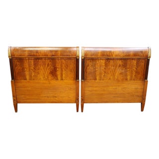 Irwin Furniture Co. Flame Mahogany Twin Headboard - a Pair For Sale