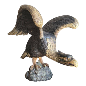19th C Monumental Hand Carved & Painted Eagle Sculpture