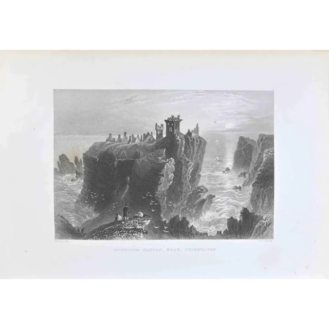 Dunottar Castle, near Stonehaven is a lithograpy on paper realized by the artist W.H. Bartlett . Signed on the plate on...
