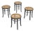 Vintage Stools in Lacquered Wood and Webbing, 1970s, Set of 4 For Sale