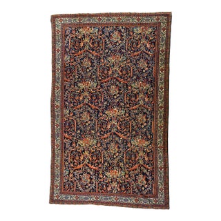 Antique 10'-6" X 13'-6" Decorative Persian Mostofi Pattern Mahal Rug For Sale