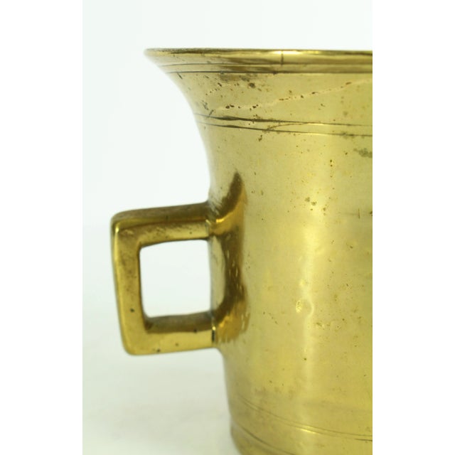 19th Century Apothecary Mortar and Pestle Set, Heavy Solid Bronze/Brass, Polished For Sale - Image 12 of 13