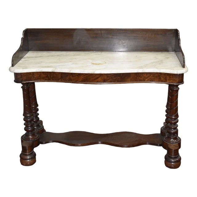Late 19th Century English Victorian Marble and Wood Drinks Bar or Server For Sale