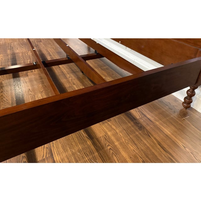 Classic King Size Mahogany Spindle Post Bed by Leighton Hall - Showroom Sample For Sale - Image 13 of 14