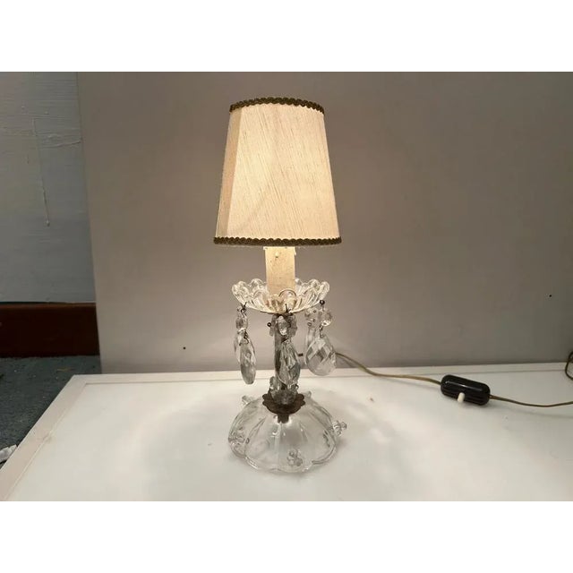 Silver Vintage Crystal Lamps, 1950s, Set of 2 For Sale - Image 8 of 13