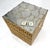 Decorative Brass Pattern Shaped Cube Base Side Table w/ Smoke Mirrored Top MINT For Sale - Image 11 of 13