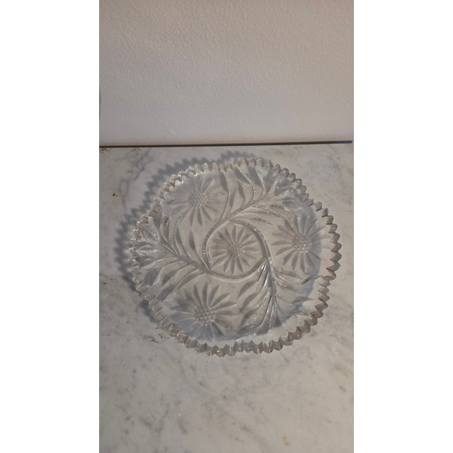 Glass Vintage Imperial Glass Cosmos-Pattern Crystal Covered Butter Dish For Sale - Image 7 of 16