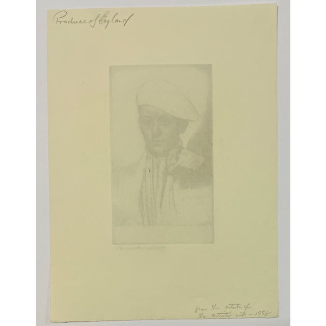 1927 Gerald Brockhurst Cypriano Etching For Sale - Image 4 of 6