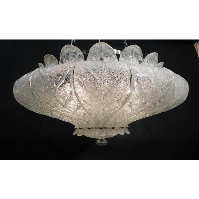 1960s 1960s Italian Clear Graniglia Murano Leaves Flush Mount For Sale - Image 5 of 10