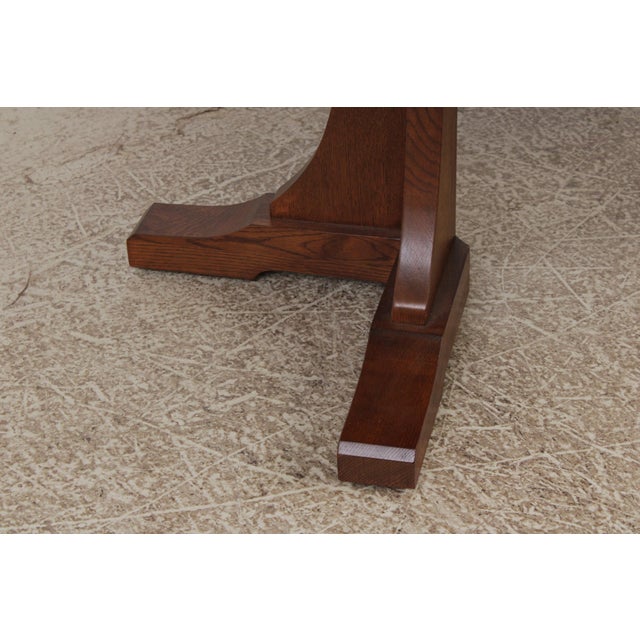 Stickley Round Mission Oak Dining Room Table For Sale - Image 14 of 18