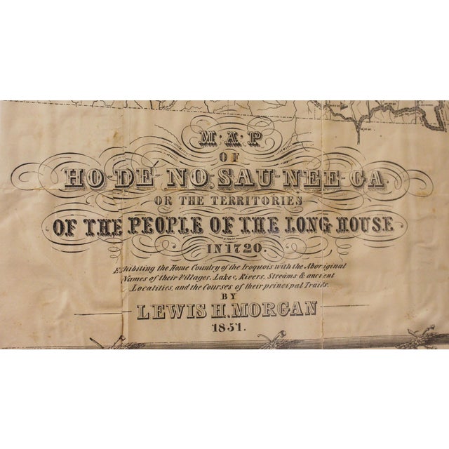 American 1851 American Framed Original Iroquois Nation Map by Lewis Henry Morgan For Sale - Image 3 of 8
