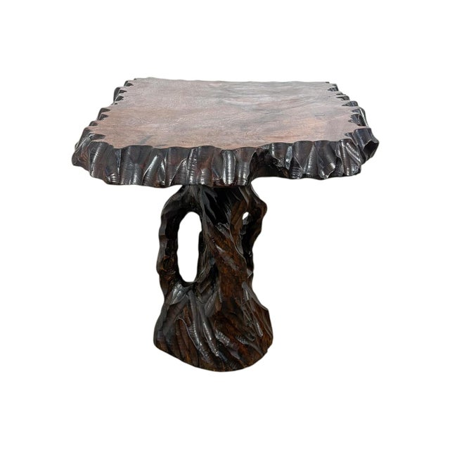 Brutalist Sculptural Camphor Wood Organic Side Table, 1950s For Sale - Image 4 of 10