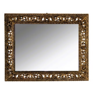 Baroque Florentine Carved Mirror with Mecca Finish, 1960s For Sale