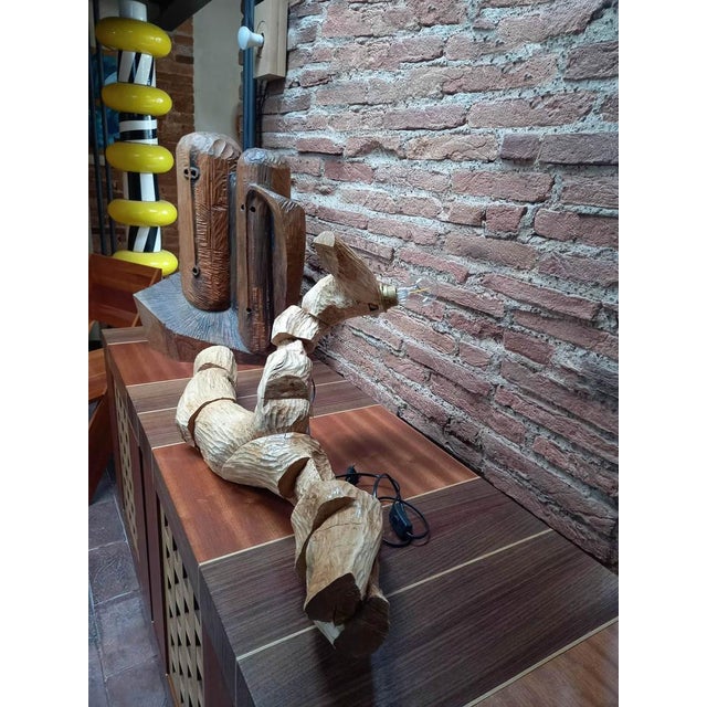 Wood The Swimmer Lamp from Pietro Meccani, 1989 For Sale - Image 7 of 9