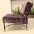1950s Vintage Purple Velvet armchair in Black Rod Frame and Brass Finials from Poltrona, 1950s For Sale - Image 5 of 7