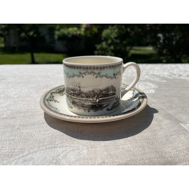 2000 - 2009 2000s Johnson Brothers Flat Mug and Saucer River Scenes- 2 Pieces For Sale - Image 5 of 5