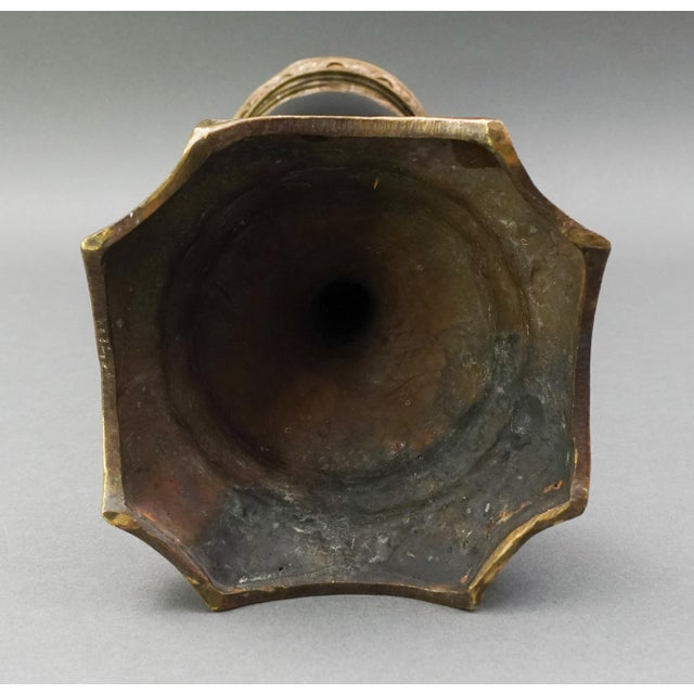 Antique Neoclassical French Gilt Bronze Black Ebony Porcelain Ram Head Vase Urn For Sale - Image 9 of 10