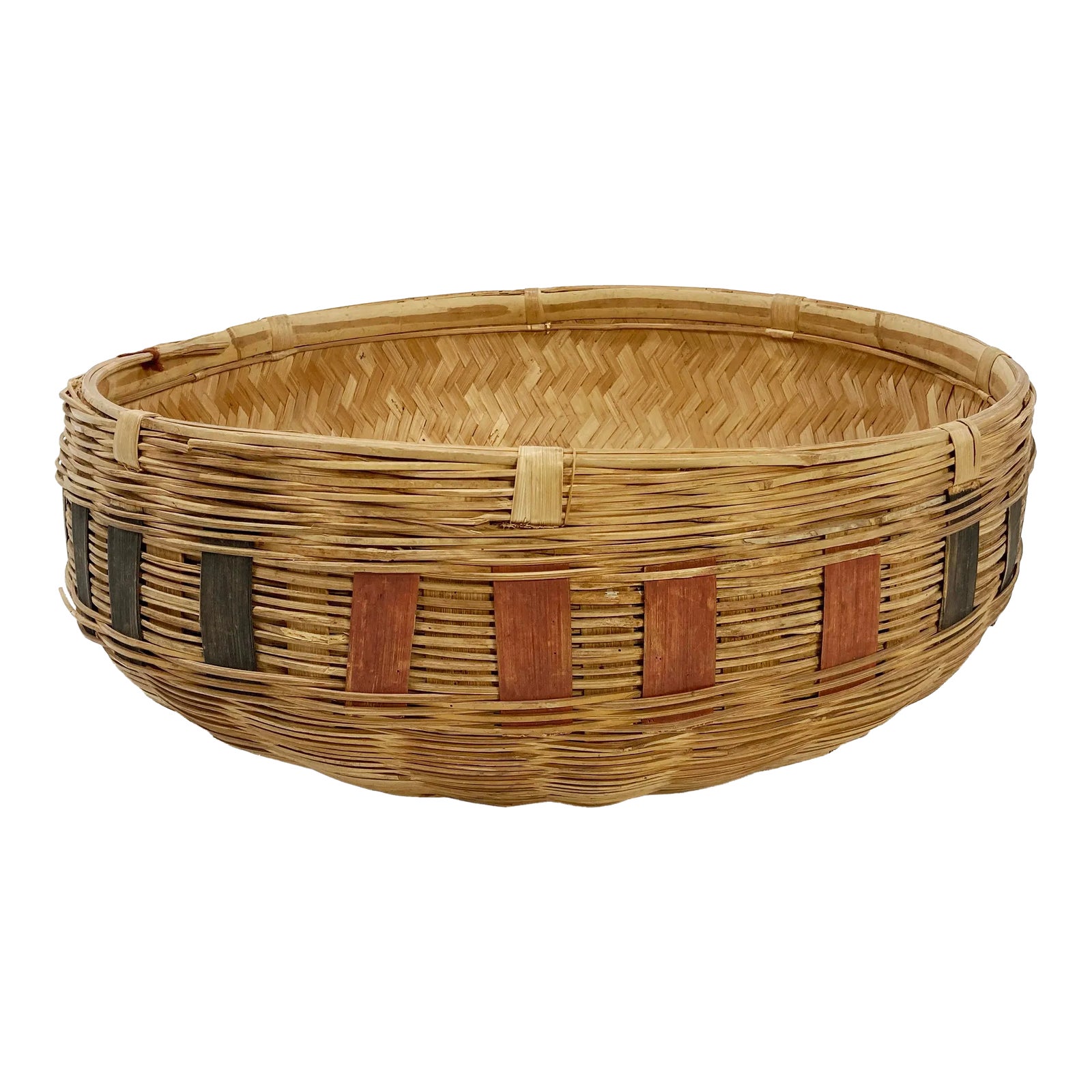 Vintage Jumbo Handmade Woven Grain Basket | Chairish