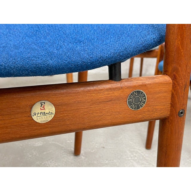 Rare Mid Century Modern Danish Teak Model 203 Dining Chairs by Arne Vodder for France & Daverkosen, Set of Six For Sale - Image 13 of 15