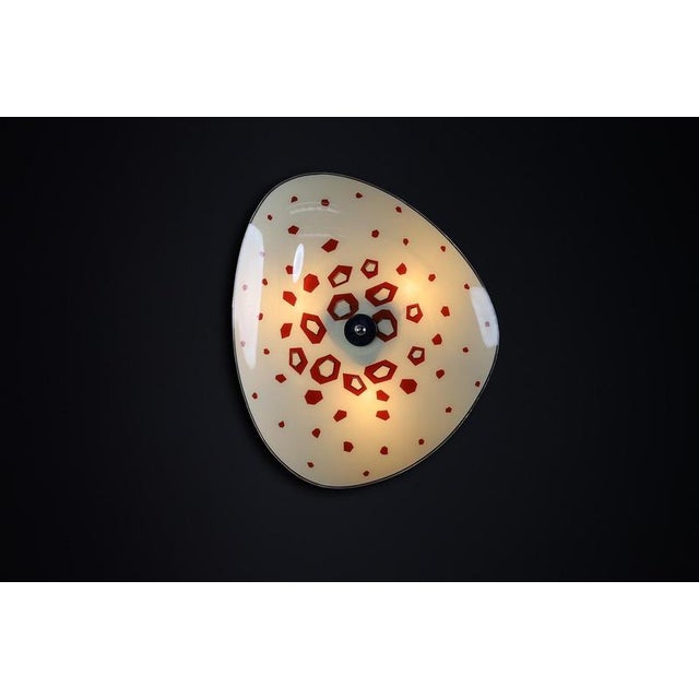 Mid-century glass hanging pendant lamp or wall light brussels world expo 1958 (no:35) this lighting is a stunning example...