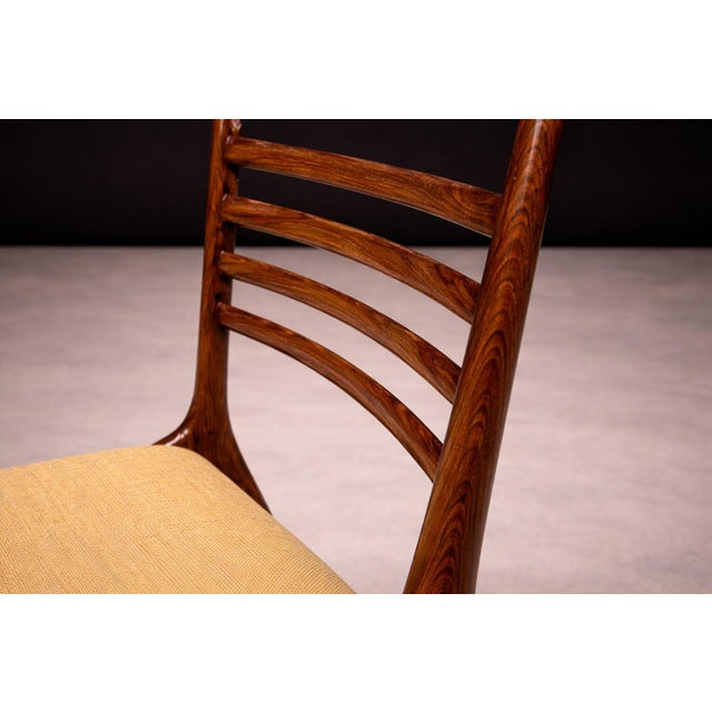 Set of 2 Chairs in Rosewood & Yellow Linen Canvas, Carlo Hauner, 1950s For Sale - Image 14 of 14