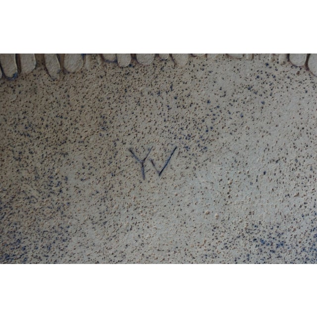 Yelyn Vivoni Modern Ceramic Clay Decorative Bowl Platter Basket Centerpiece 19" For Sale - Image 9 of 11