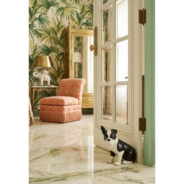 Fitz and Floyd Vintage French Bulldog Black White Cast Iron Door Stop For Sale - Image 4 of 5