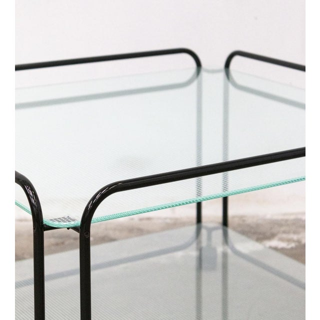 1980s Vintage Two-Tier Table in Metal Tubing and Glass, Italy, 1980s For Sale - Image 5 of 10