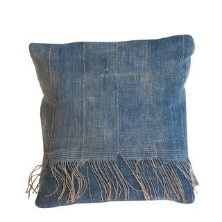African Indigo Handmade Pillow For Sale