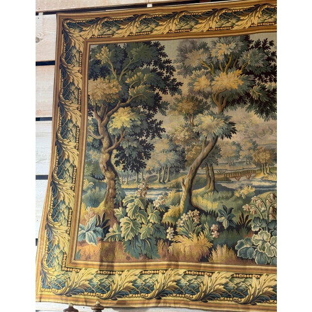 Monumental French Aubusson-Style Verdure Tapestry by Les Tapisseries d’Halluin For Sale - Image 13 of 18