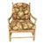 Showroom Sample Hickory White Ladderback Chair With Rush Bottom and Floral Cushion For Sale