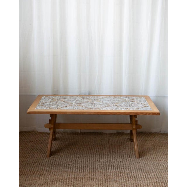 Brown 1970s Danish Modern Oak and Tile Coffee Table For Sale - Image 8 of 14