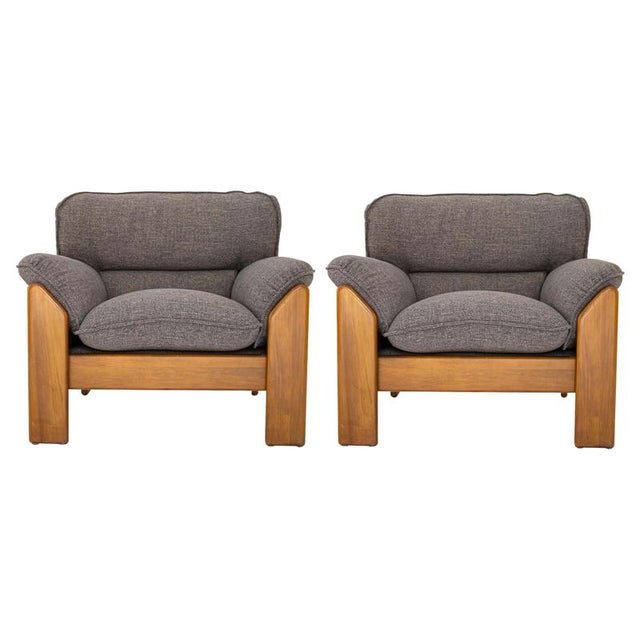 Mid-Century Armchairs in the style of Afra and Tobia Scarpa, Italy, 1970s, Set of 2 For Sale - Image 9 of 9