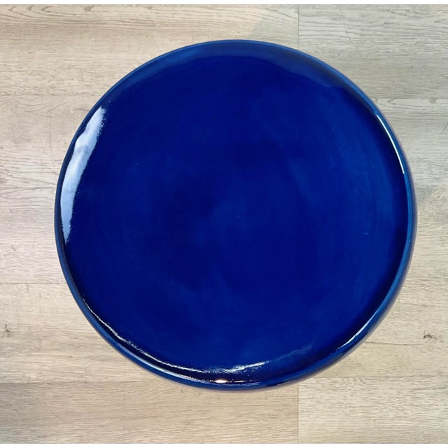 Modern Made Good Modern Colbal Blue Handmade Loz Stool For Sale - Image 3 of 3