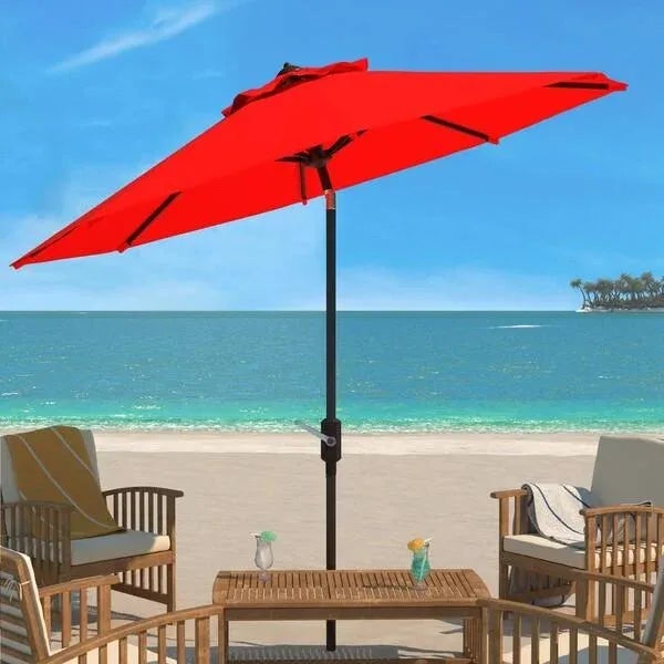 Conjure images of dining al fresco at a romantic café on the Riviera with this ravishing red Ortega Umbrella. Keep cool on...