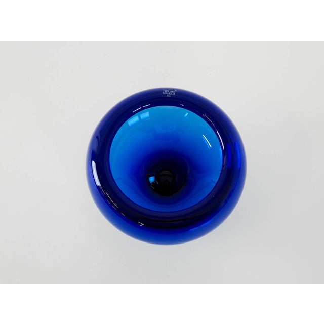 1960s Danish Cobalt Glass Bowl by Per Lütken for Holmegaard, 1960s For Sale - Image 5 of 8