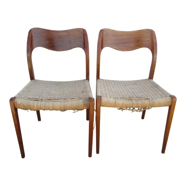 2 Niels Otto Moller Attributed Model 71 Chairs For Sale