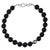 2020s Ajd 20 Inch Awesome Black Onyx 20 MM Necklace With Pure Silver Focal For Sale - Image 5 of 5