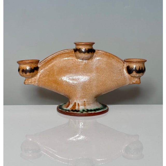 Modernist Sculptural Studio Ceramic Art Candleholder from Helma Klett, Germany, 1960s For Sale - Image 9 of 9