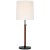 Thomas O'Brien by Visual Comfort Signature Bryant Large Wrapped Table Lamp in Bronze and Saddle Leather with Linen Shade For Sale