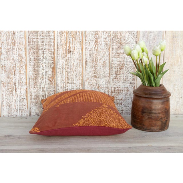 Ria Antique Indian Folk Pillow For Sale In Los Angeles - Image 6 of 10