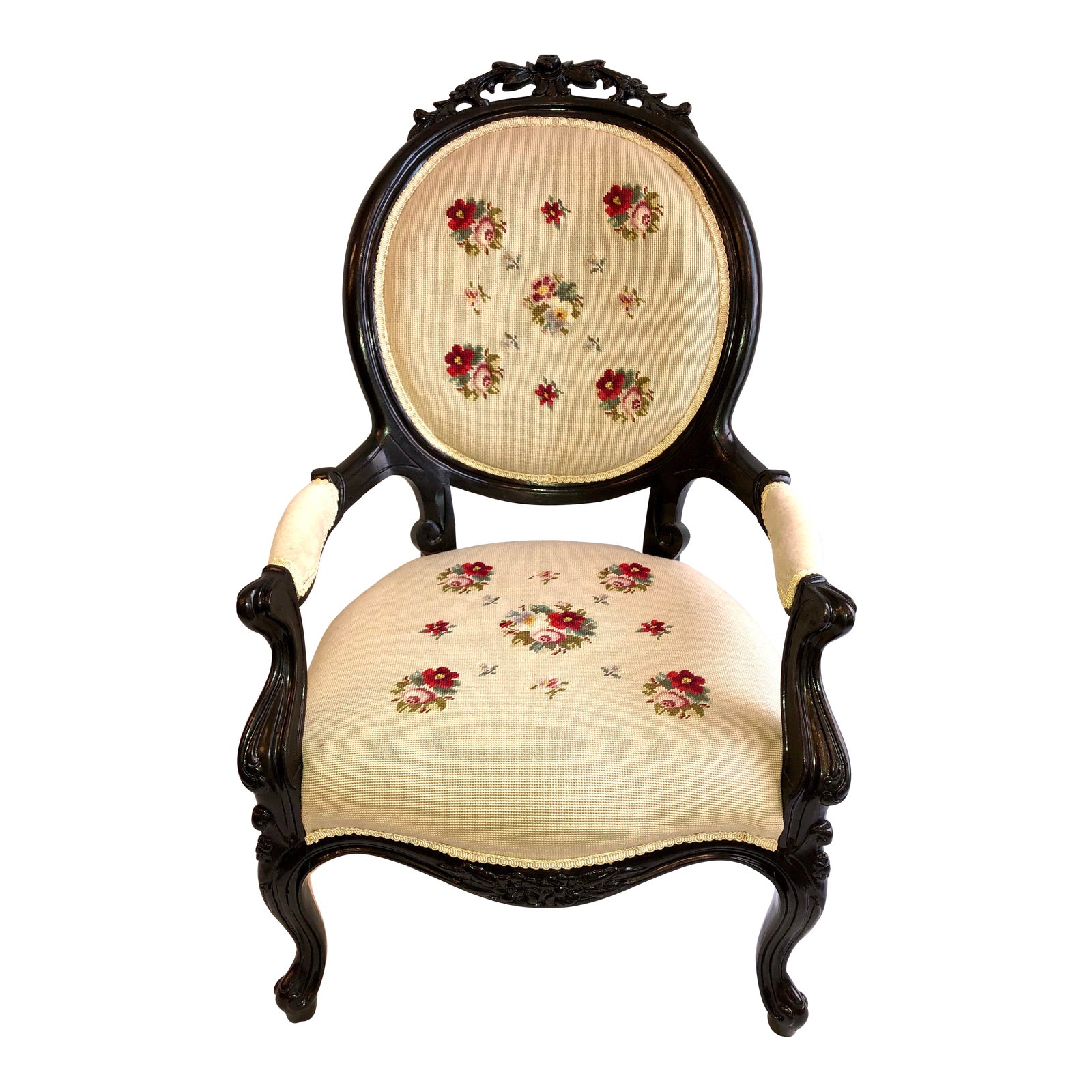 1930s Antique Needlepoint Chair Chairish